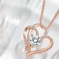 Heart-shaped women's 925 silver necklace in rose gold, white gold and yellow gold colours