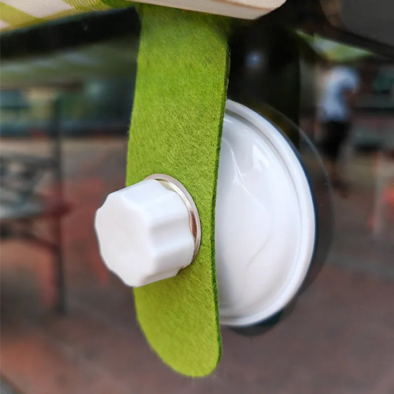 Wooden cat window hammock with linen fabric mounted by suction cups