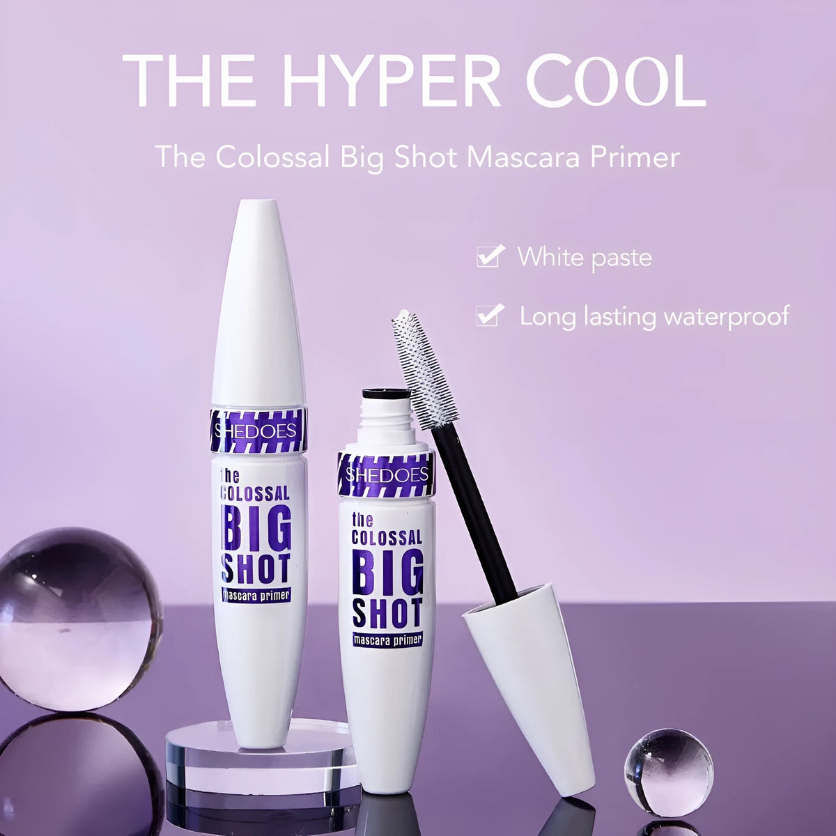 White waterproof mascara with 10ML sweat-proof quick-drying formula for lash shaping