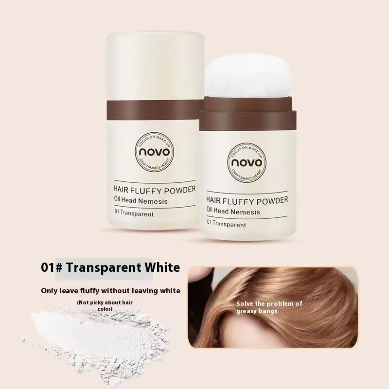 Oil control booster powder for hair and face in four shade variants including brown and dark brown