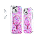 Creative sequins glitter epoxy magnetic phone case for Apple iPhone in transparent TPU, available in six colours.