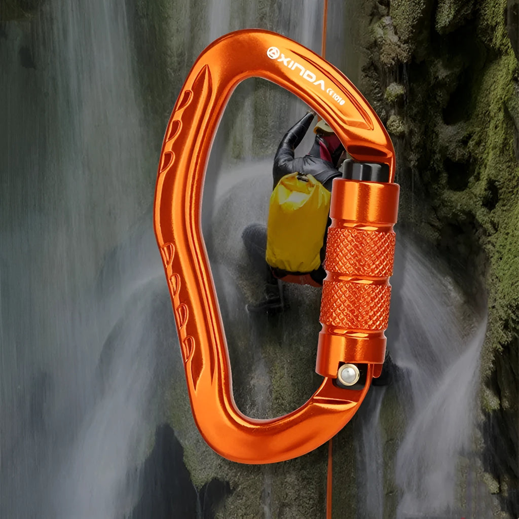 Automatic master lock carabiner in black blue orange red silver for rock climbing