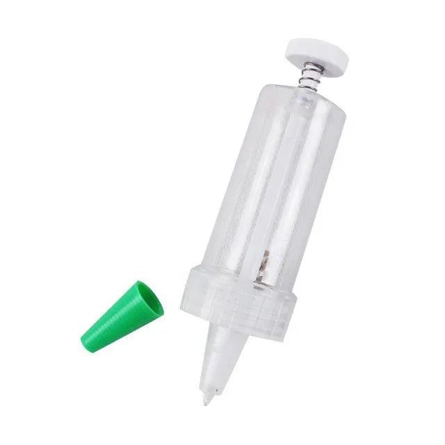 Mini seed sower 12 cm long, 3 cm diameter, PP PS ABS plastic with steel spring for pots and plug trays