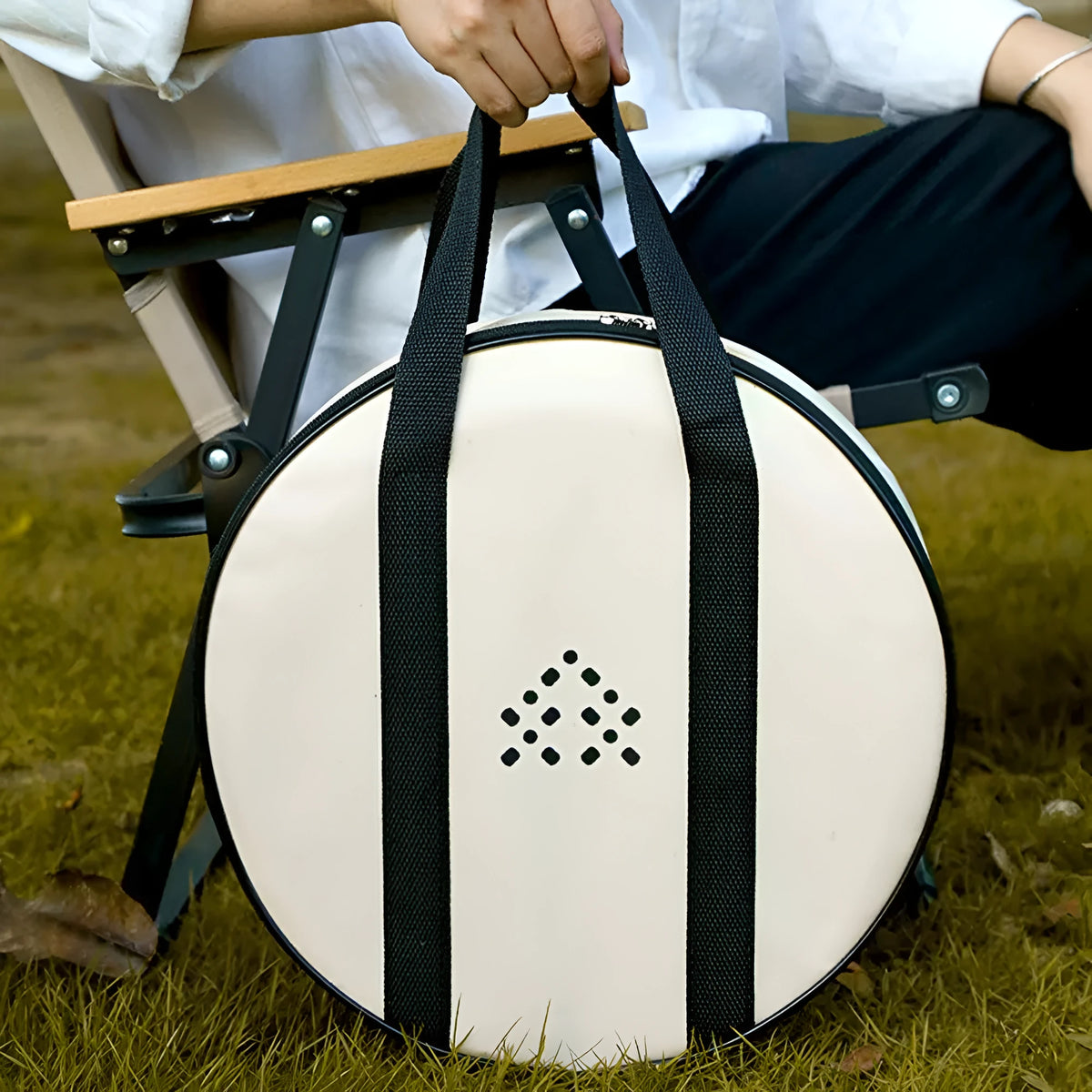 Portable stainless steel campfire grill with detachable split design, white, 31cm by 31cm, for outdoor BBQ camping and picnics