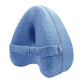 Heart-shaped dark blue memory foam leg pillow for adult support