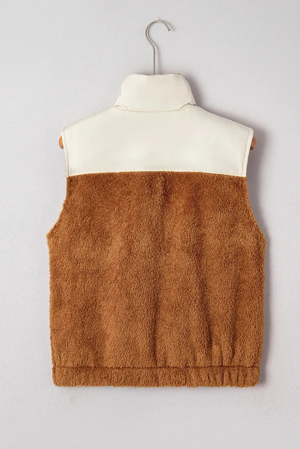Women's maroon stand collar stitching vest, polyester sleeveless top, sizes S-4XL, 310g lightweight layer