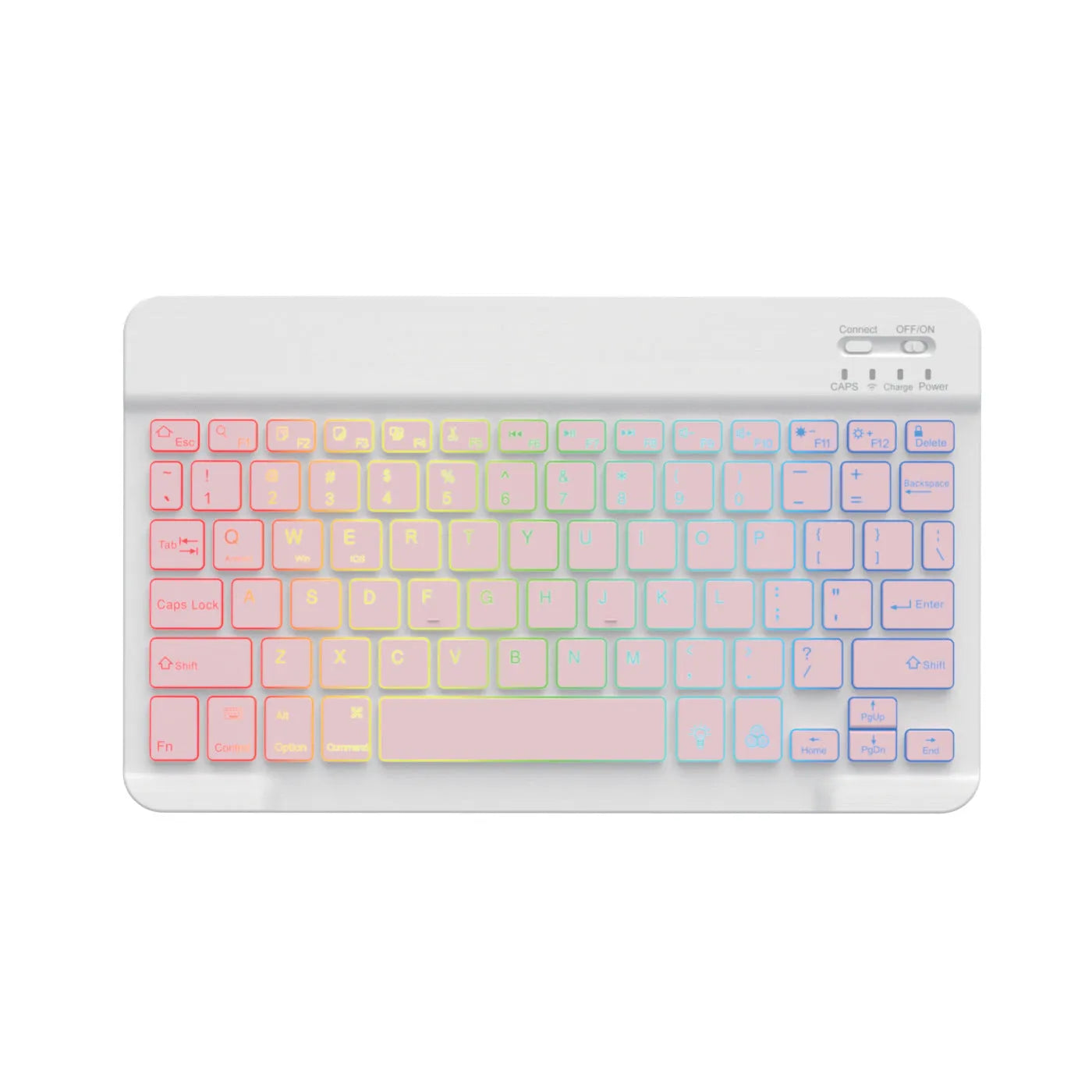 10-inch Bluetooth backlit keyboard with colourful light options for tablets