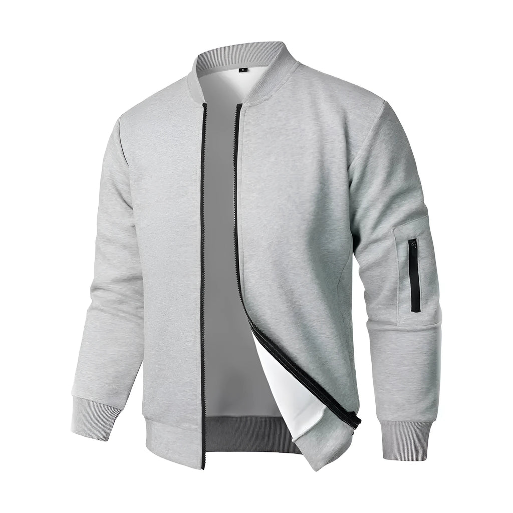 Men's loose fit knitted jacket in light business style with long sleeves