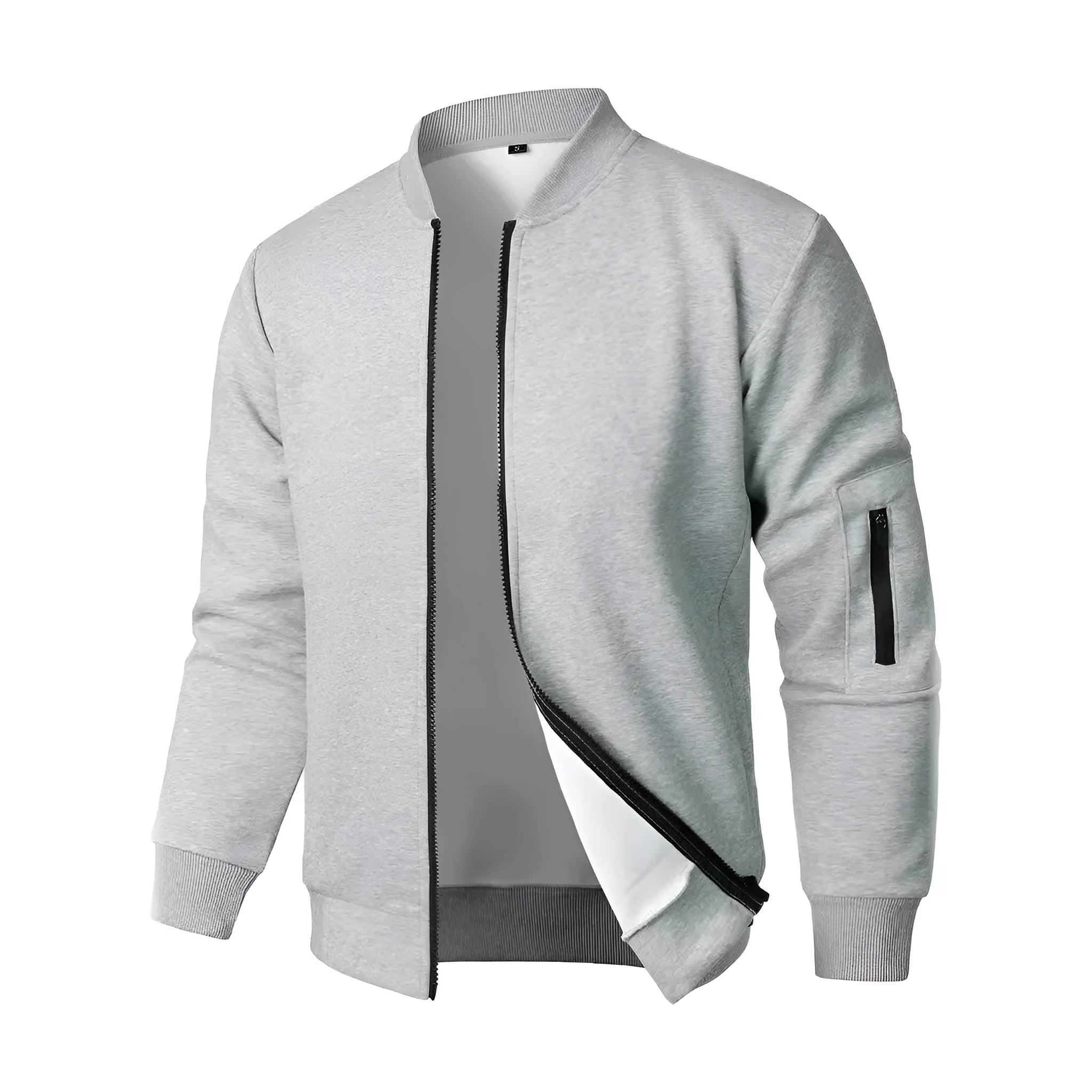 Men's loose fit knitted jacket in light business style with long sleeves