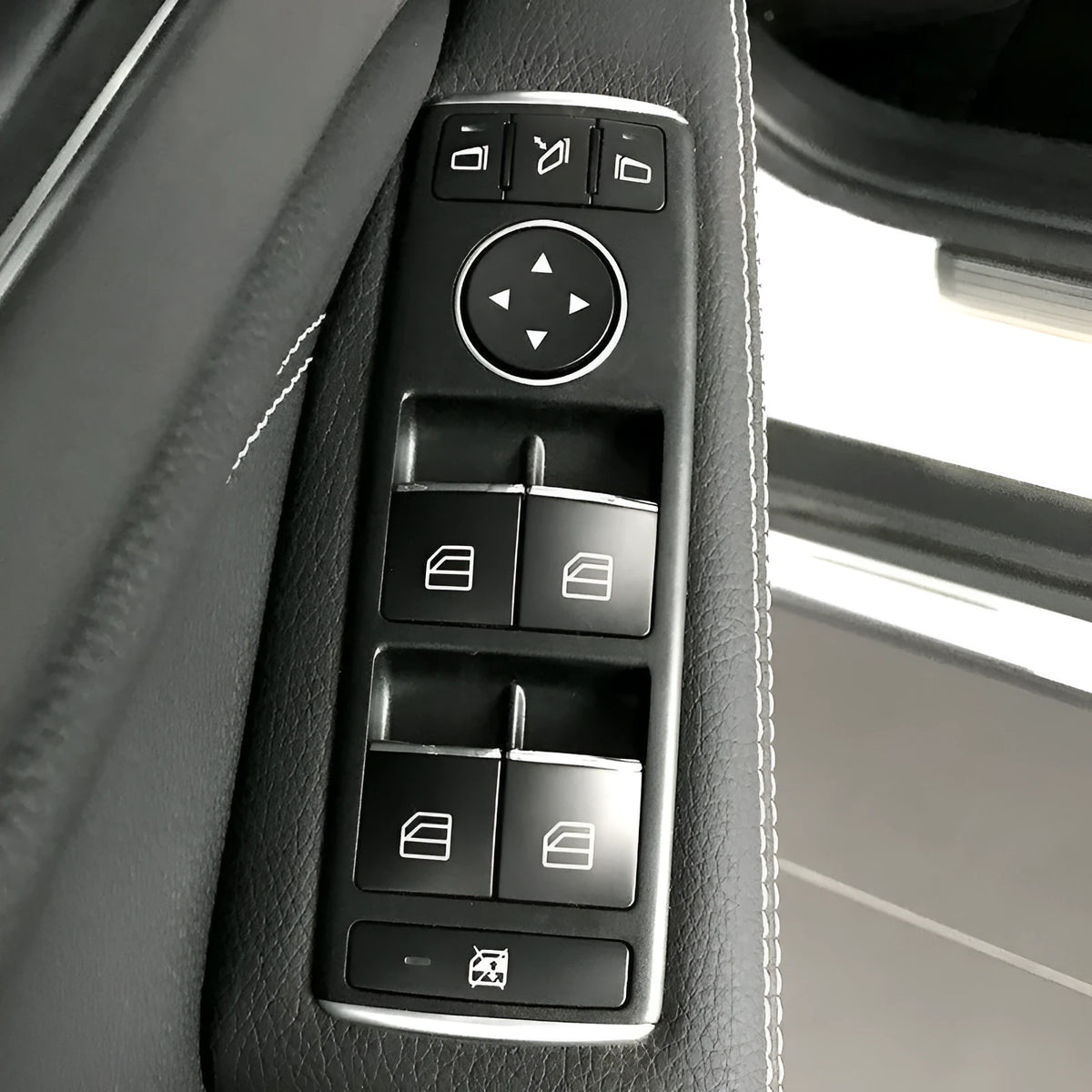 Black glitter decorative sticker for car electric window switch button.
