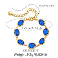 Geometric ellipse women's bracelet with glass inlay on 18K copper in blue, green, multicolor options