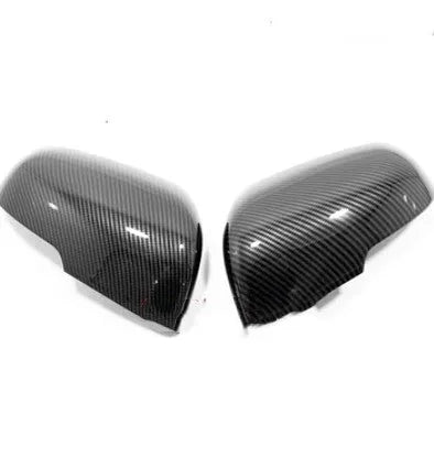 Car rearview mirror protection covers in electroplated silver and carbon fibre black finishes