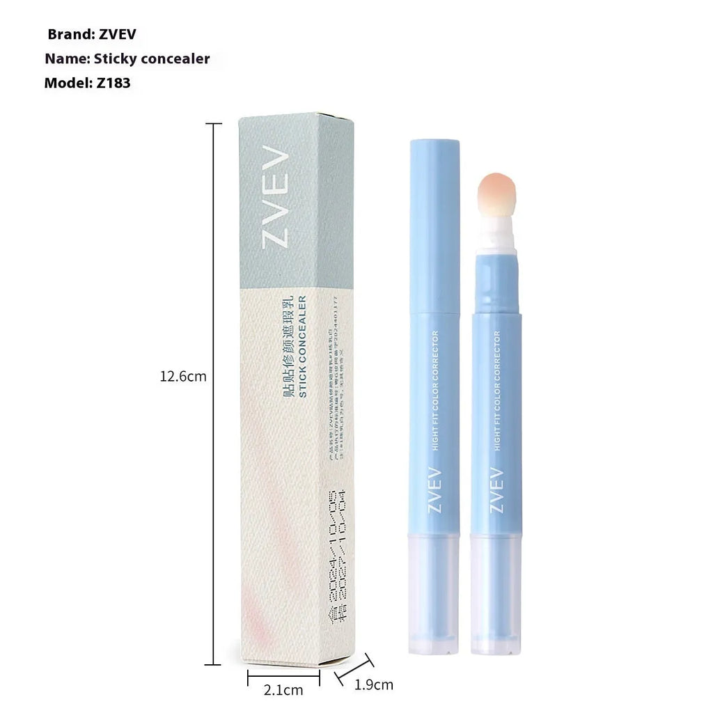 Concealer pen with sponge brush applicator and three colour shade options.