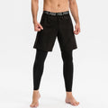 Men's high elastic quick drying tight pants in gray, black, blue, and army green for running and fitness