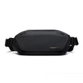 Black men's messenger bag made from Oxford cloth with cross-body strap and street trend design