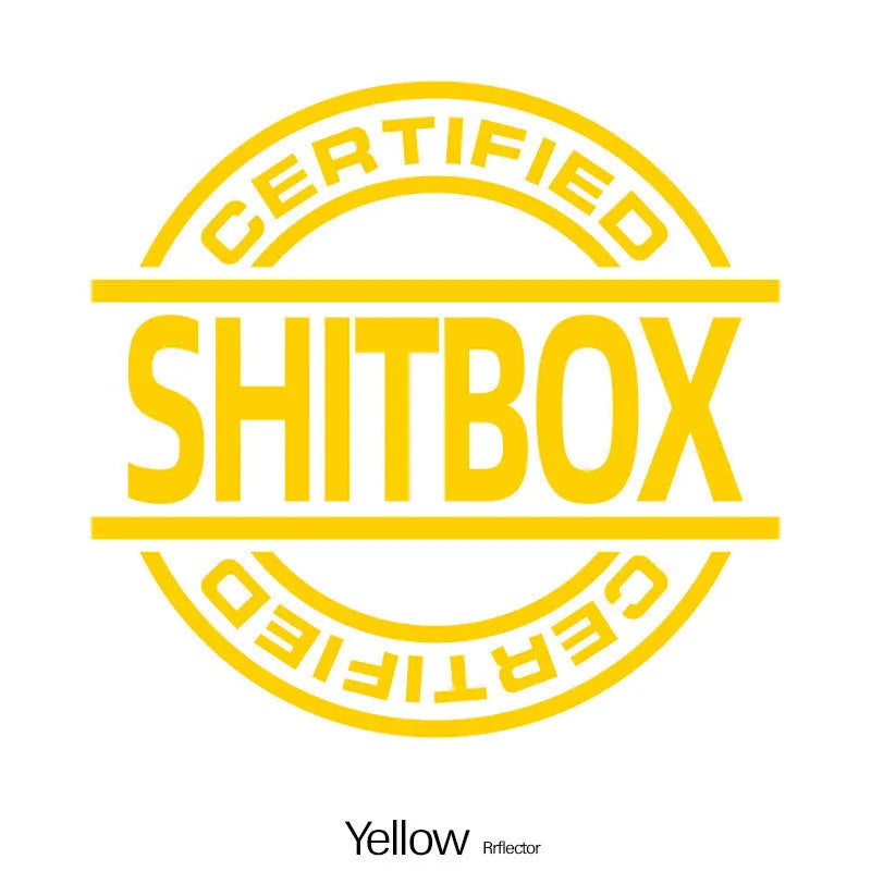 13x12cm vinyl car body sticker showing available colour options including black, white, silver, gold, red, yellow, blue, green, glitter and multicolour