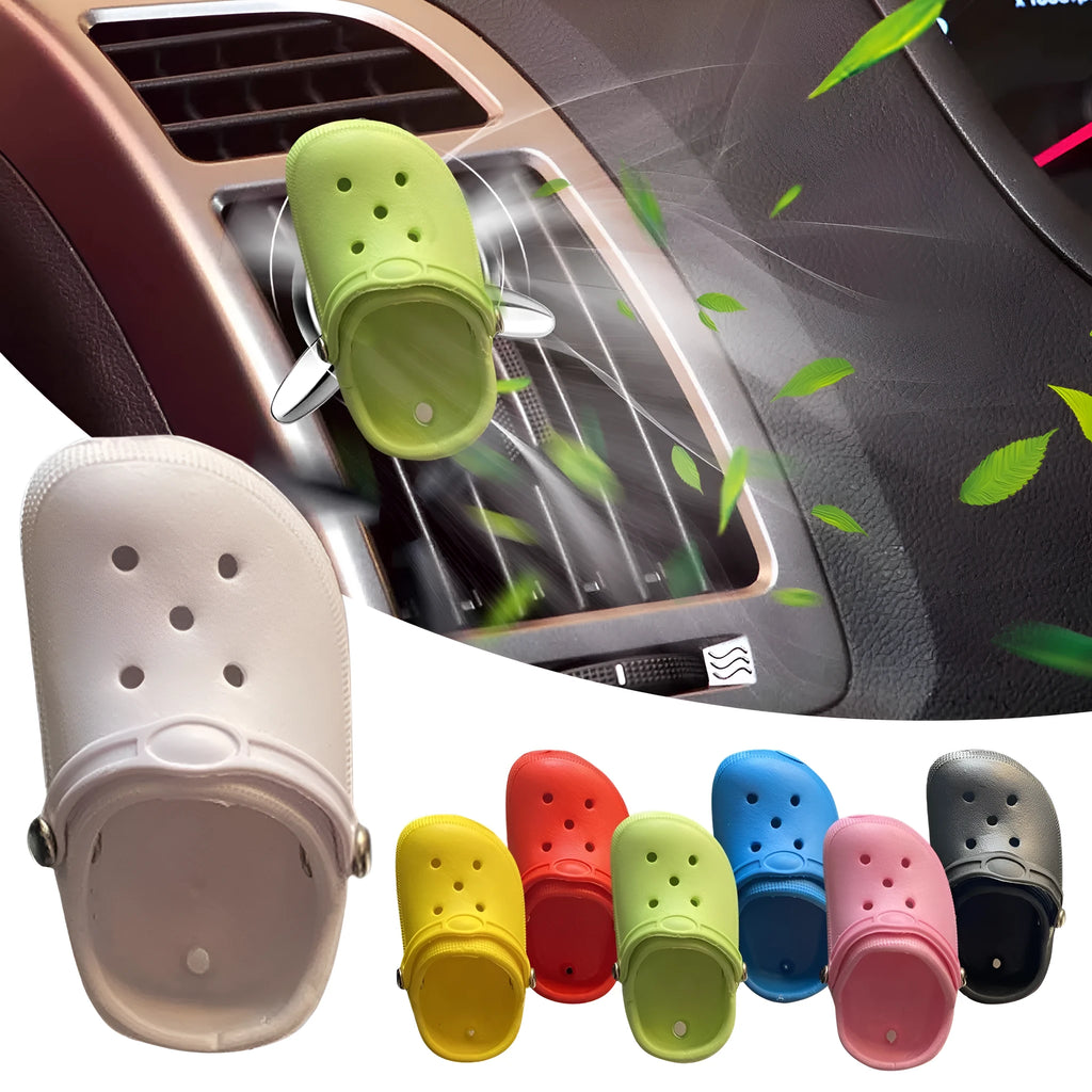 Car air conditioning vent aromatherapy diffuser with plastic shoe design in multiple colour options