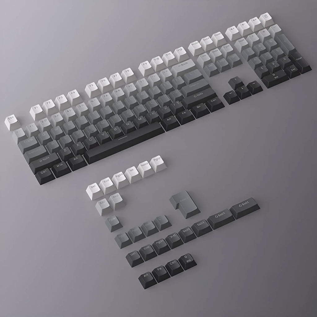 Polar Day Gradient engraved luminous PBT key cap set, double injection moulded, 290 x 160 x 30mm