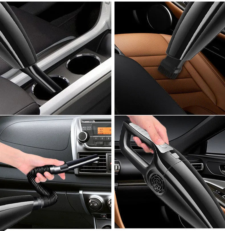 Black and orange car vacuum cleaner with 36cm length for 12V vehicle cleaning