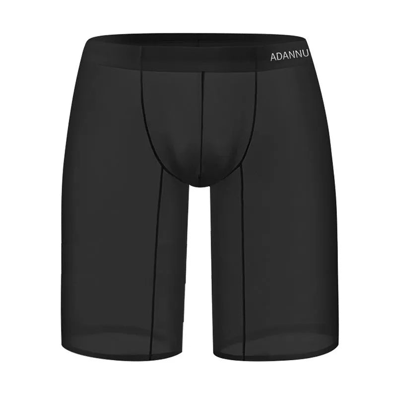 Men's black mesh home shorts with seamless construction and hip-lifting function