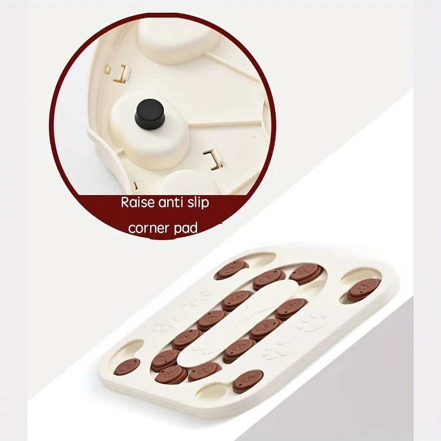 Interactive slow food bowl for pets, round or square, plastic multi-stage challenge for dogs and cats.