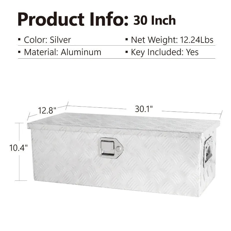 Black aluminium alloy 26-inch toolbox with T-casting box construction for professional tool storage