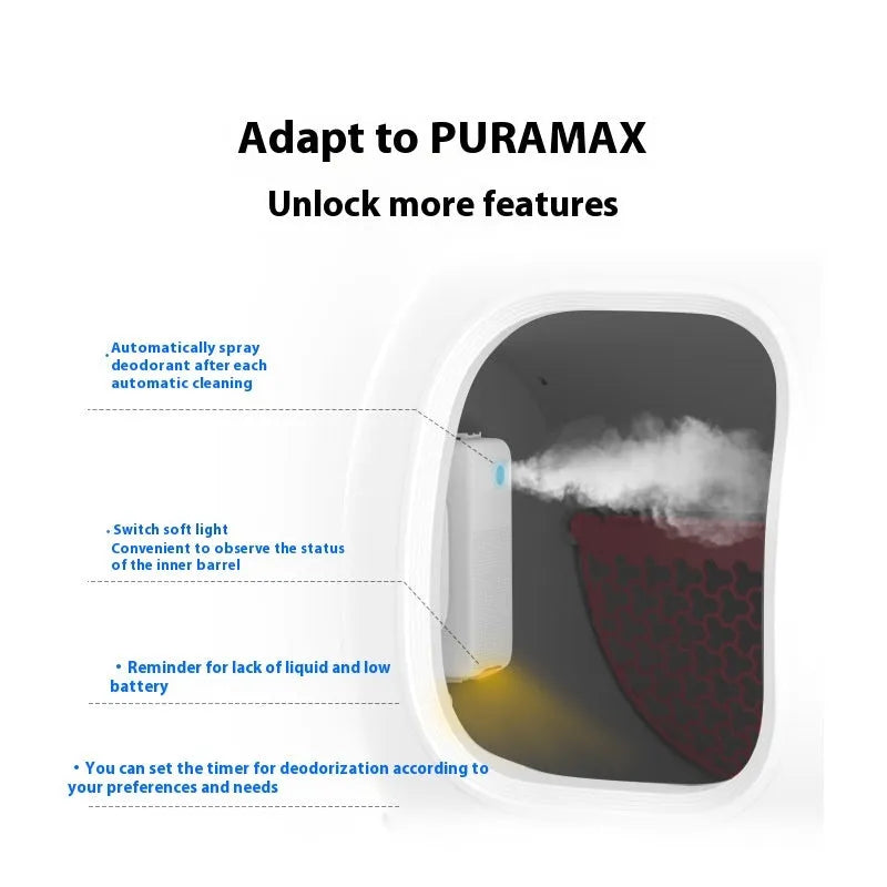 Xiaopei smart spray pet odour removal machine and mounting bracket on white background.