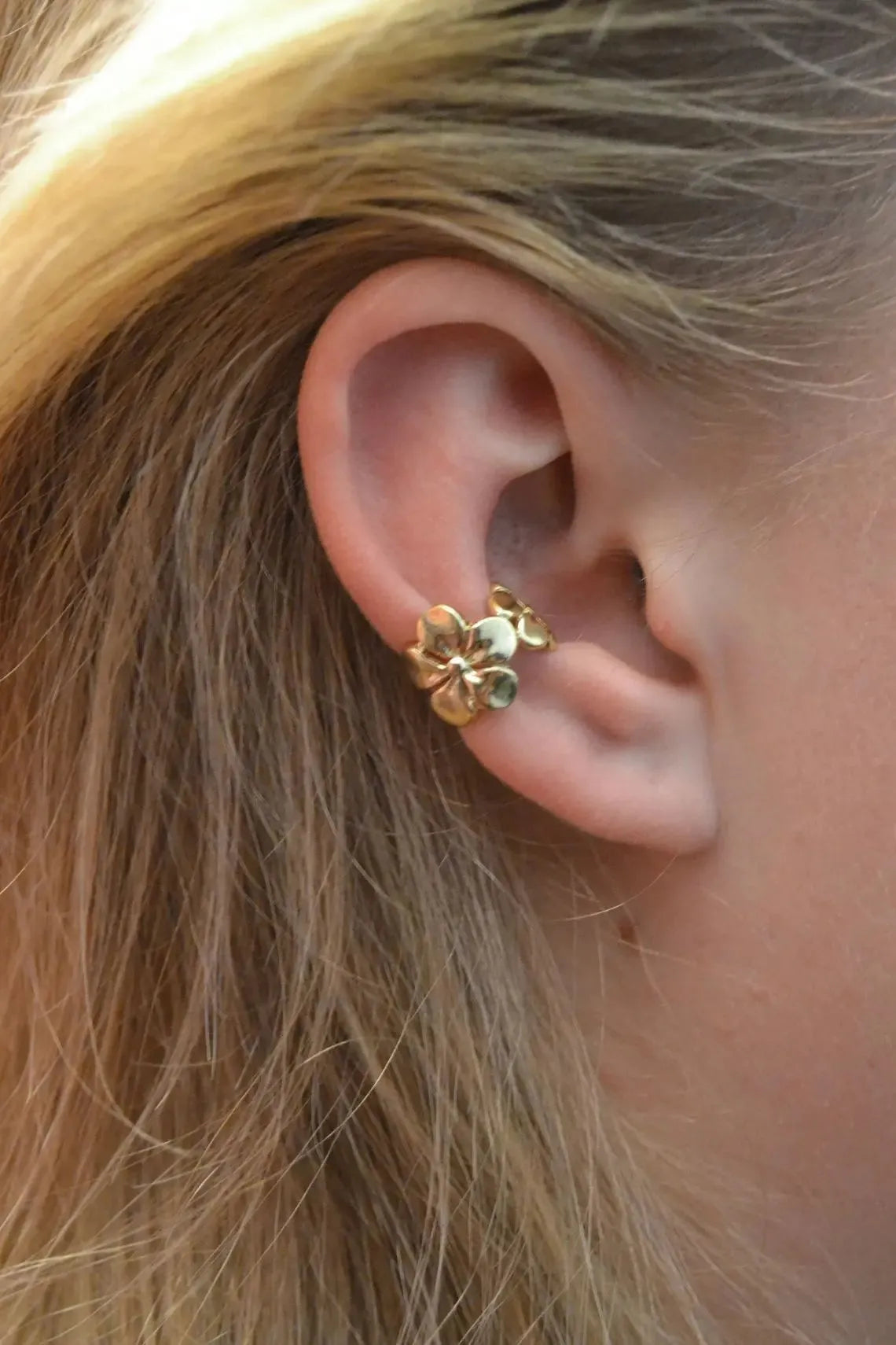 Gold electroplated alloy starfish conch shell drop earrings for women