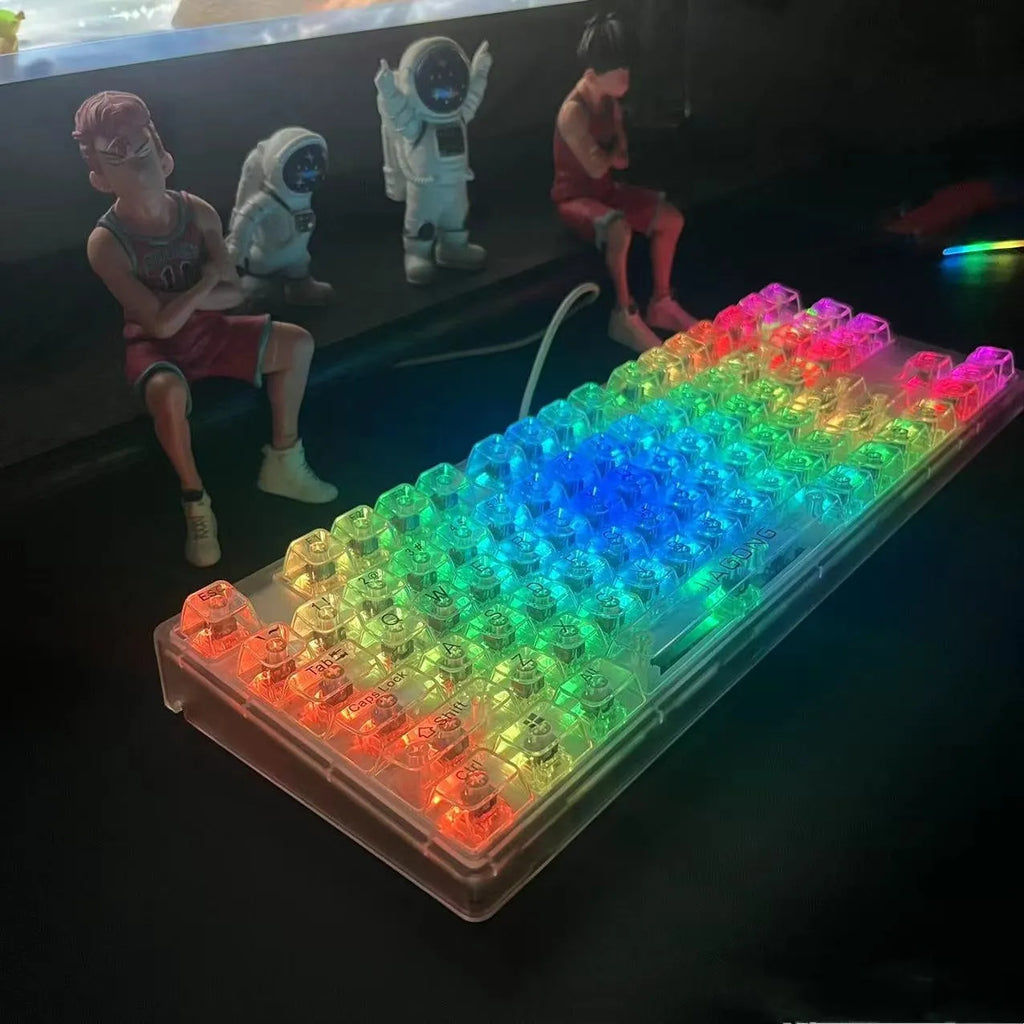 132 transparent plastic key caps for mechanical keyboard replacement and backlight enhancement
