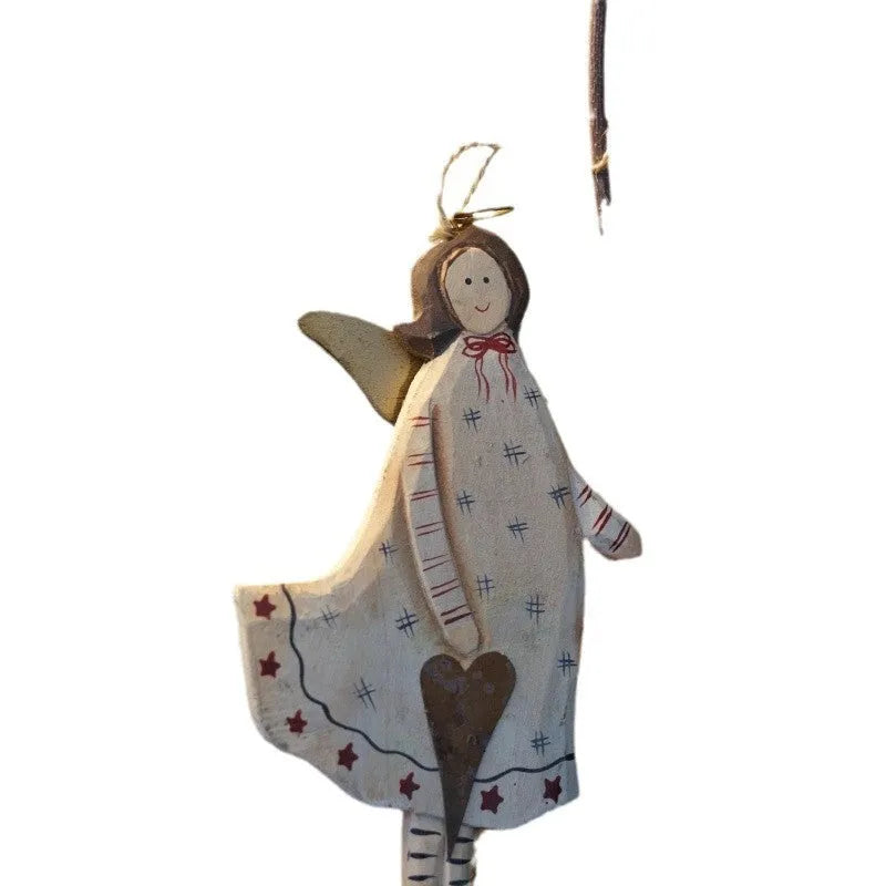 Hand-painted wooden door plaque with carved design in American country style