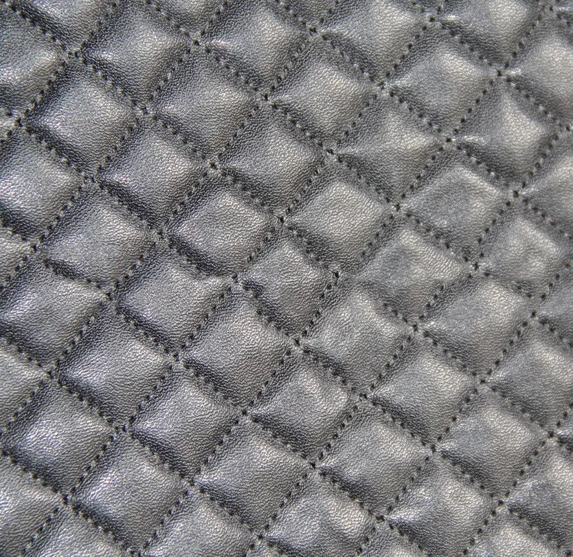 Black quilted automotive seat cover for universal car seats with plastic installation hooks