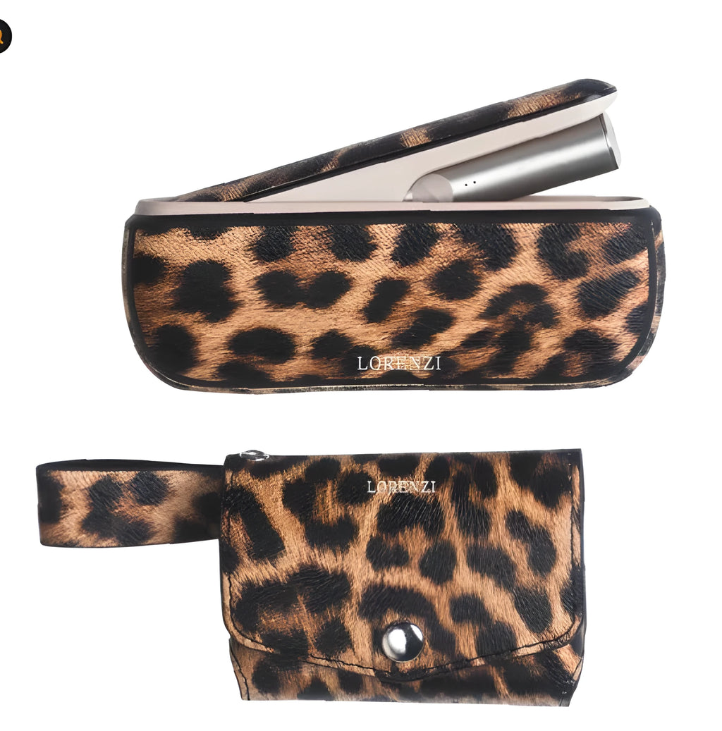 Light luxury PVC protective storage bag in leopard print and yellow colour options