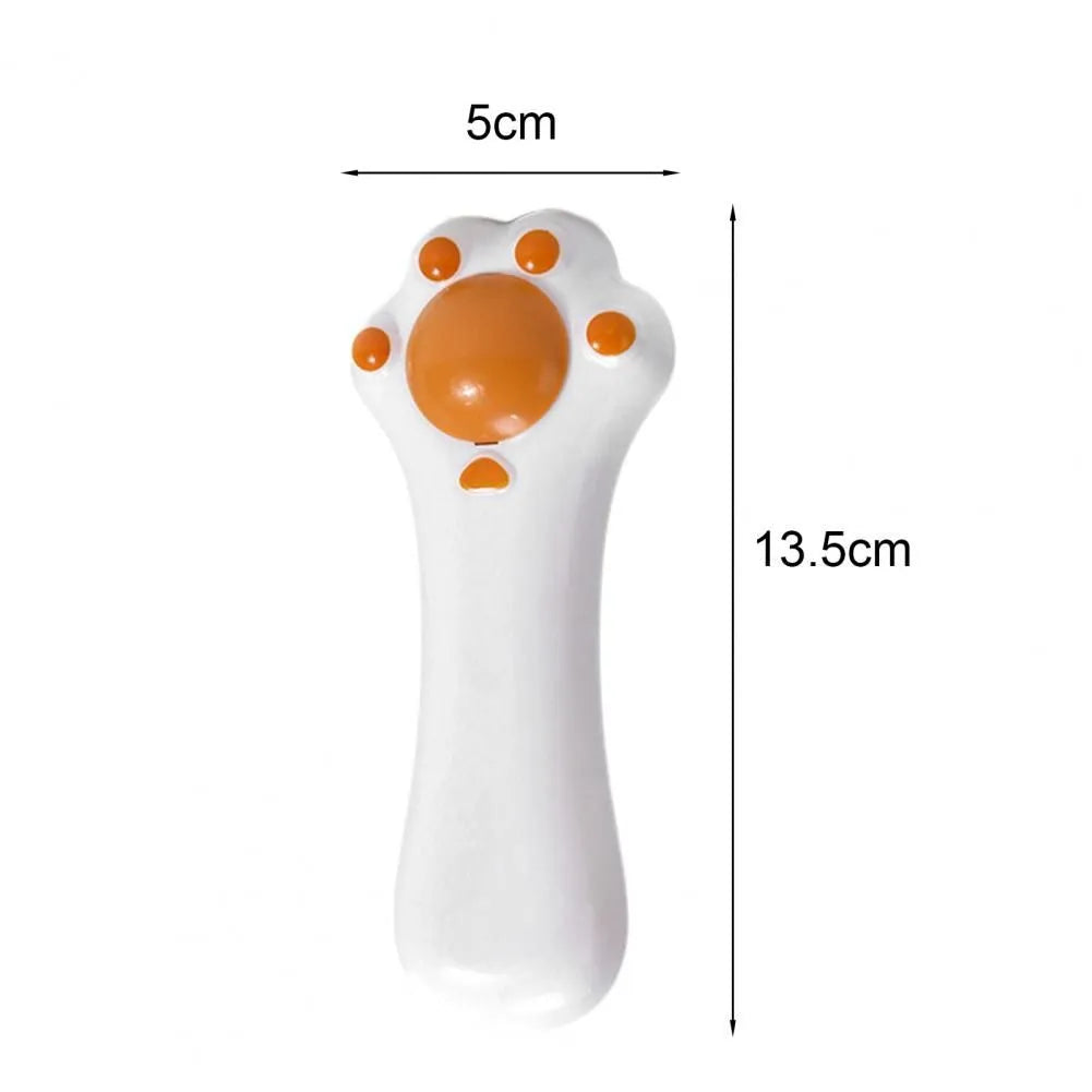 Cartoon-style dual-purpose cat toy showing massage comb attached to a catnip compartment with a dust-proof cover
