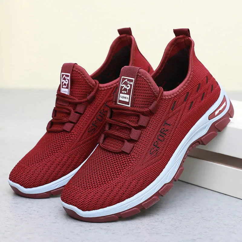 Lightweight casual sneakers with soft sole available in black, grey, brown, red and light purple for men and women