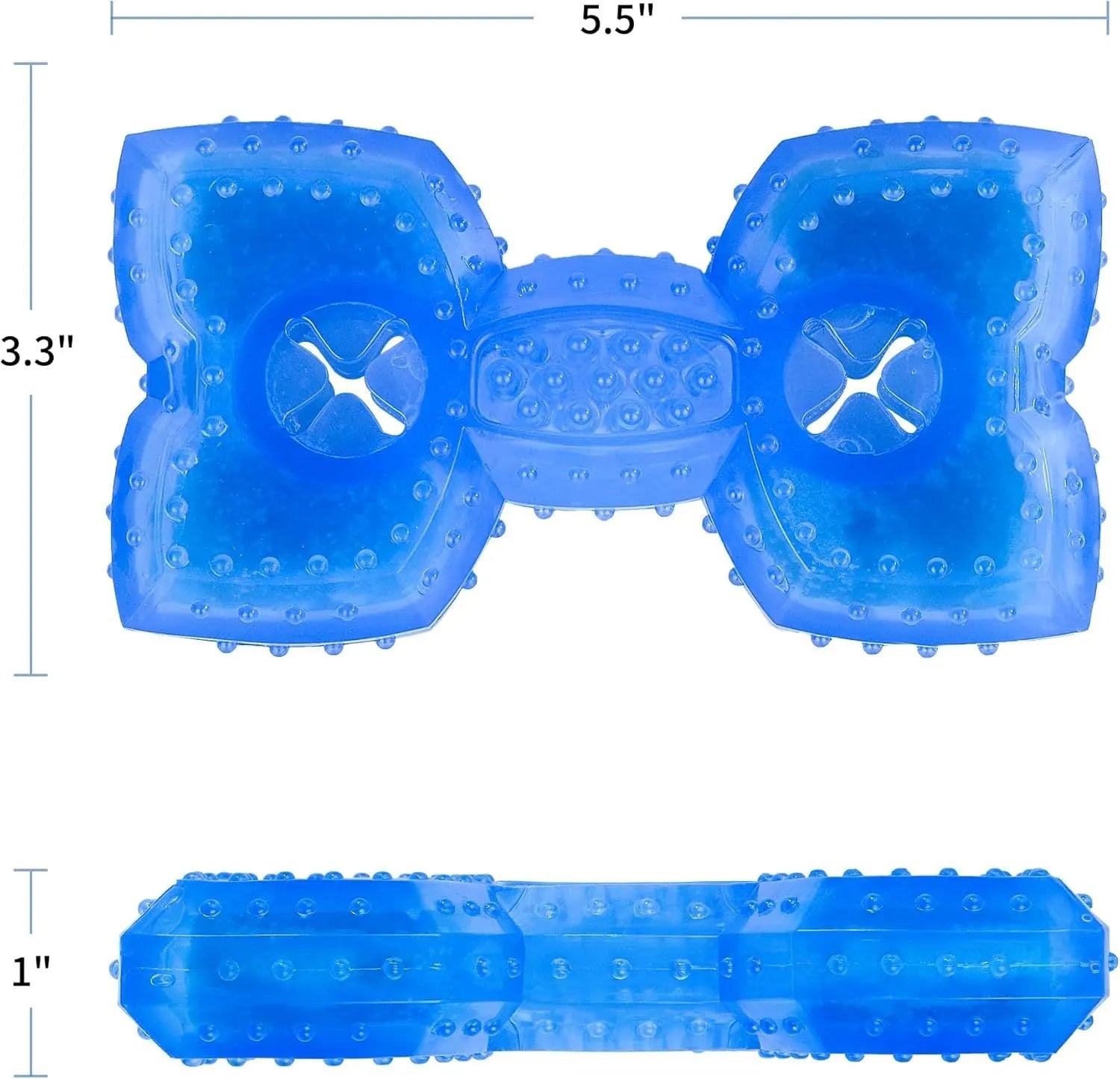 Freezable pet teether cooling chew toy for dogs in bones and circles shapes