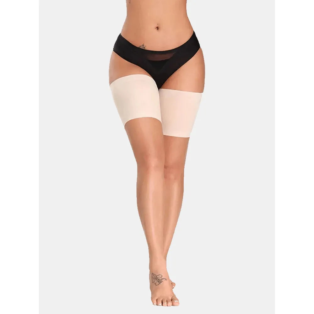 Women's anti-friction silicone thigh straps in black or skin colour, high-elasticity nylon, sizes S to 5XL