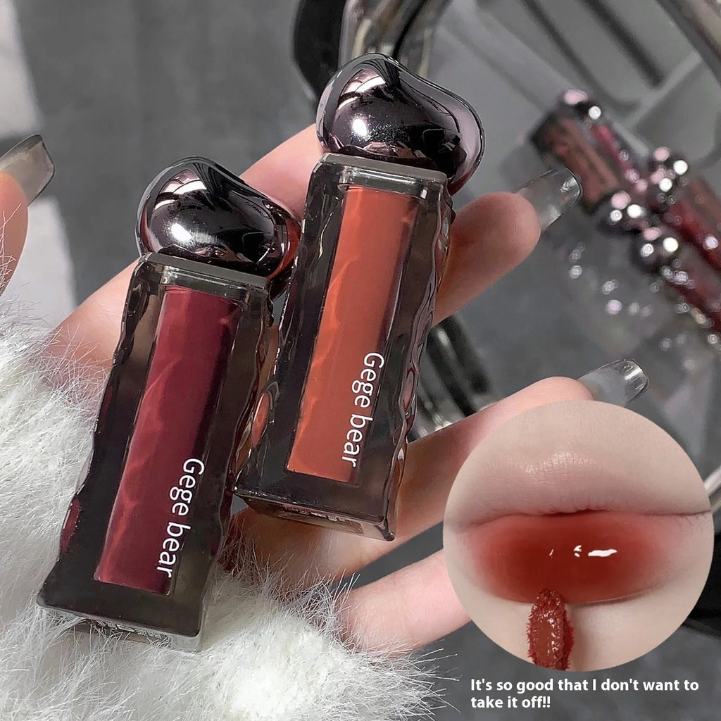 Glacier Lava Lip Lacquer tube showing water light mirror finish in one of seven available shades