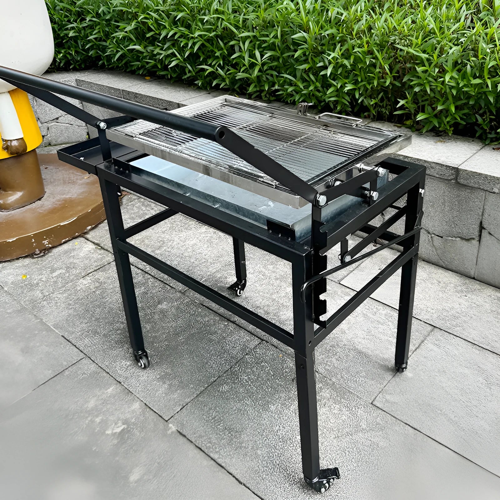 Large foldable charcoal barbecue grill stove for courtyards and outdoor use