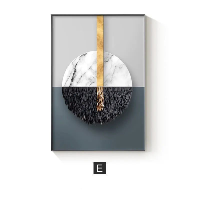 Abstract geometric pattern printed on a canvas painting for wall decoration