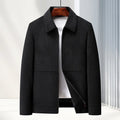 Men's lapel casual coat in slim fit cut with thickening vinyl fabric available in multiple colours