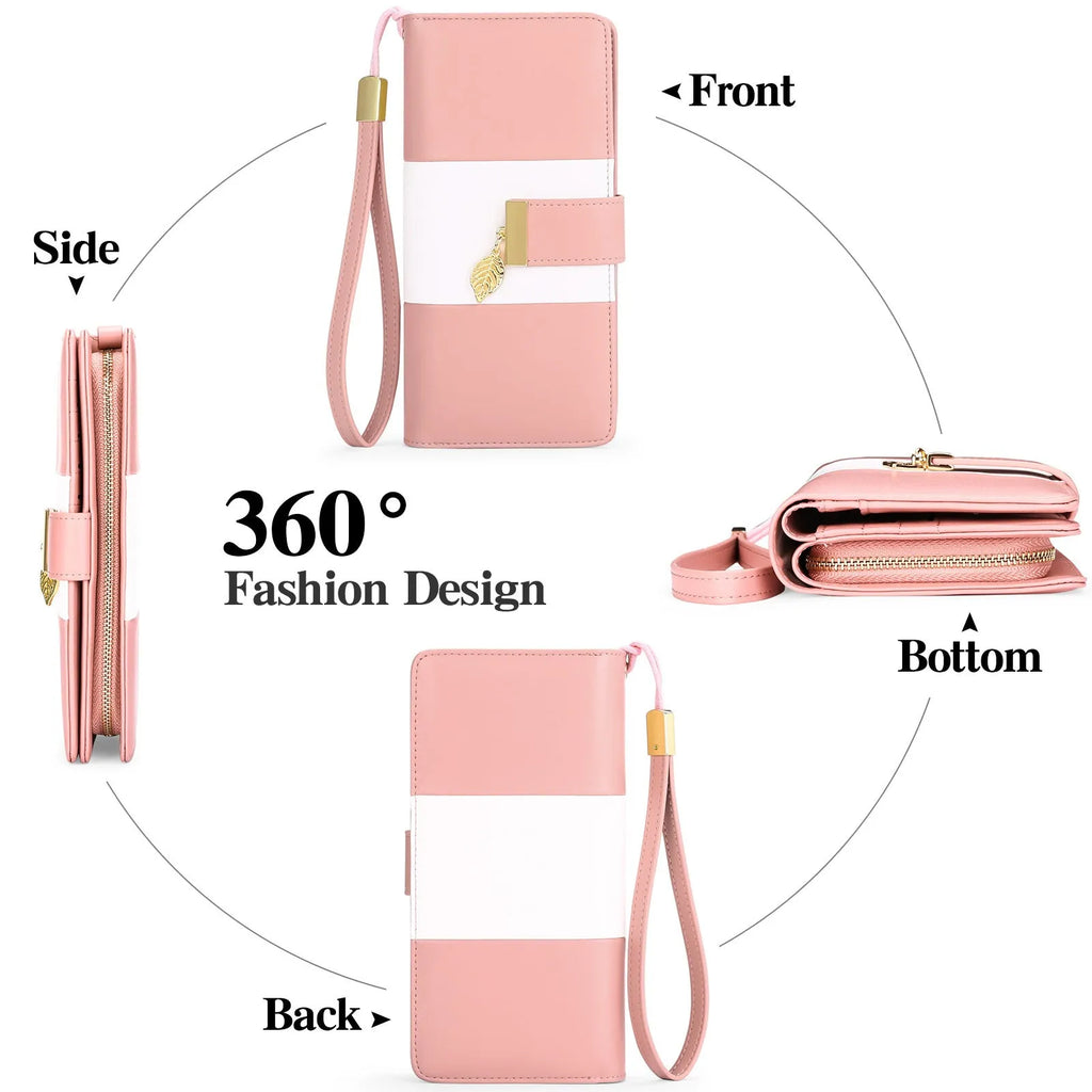 Locking anti-theft clutch handbag in midnight black, showing PU leather exterior and open compartment with microfibre lining.