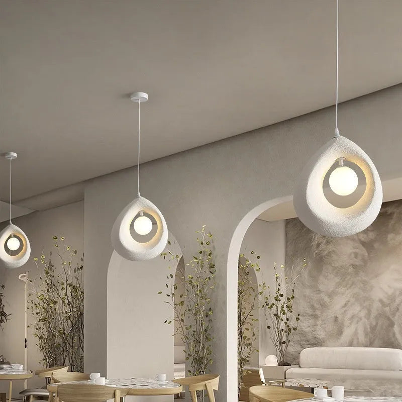 Sili Style modern chandelier with milky white 32x35cm lampshade and retro design elements