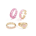 Two-piece butterfly ring set in alloy with electroplated gold or silver finish and adjustable open ring design