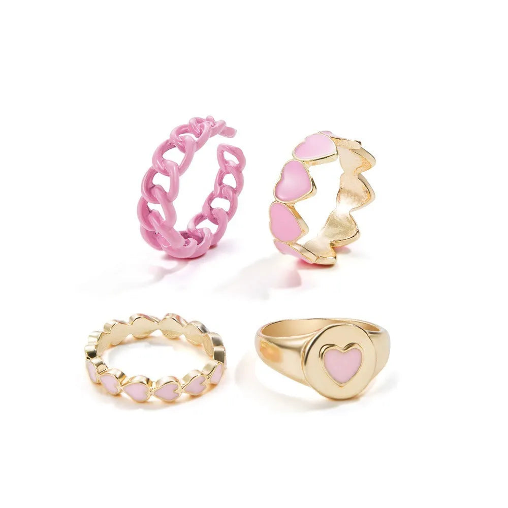 Two-piece butterfly ring set in alloy with electroplated gold or silver finish and adjustable open ring design