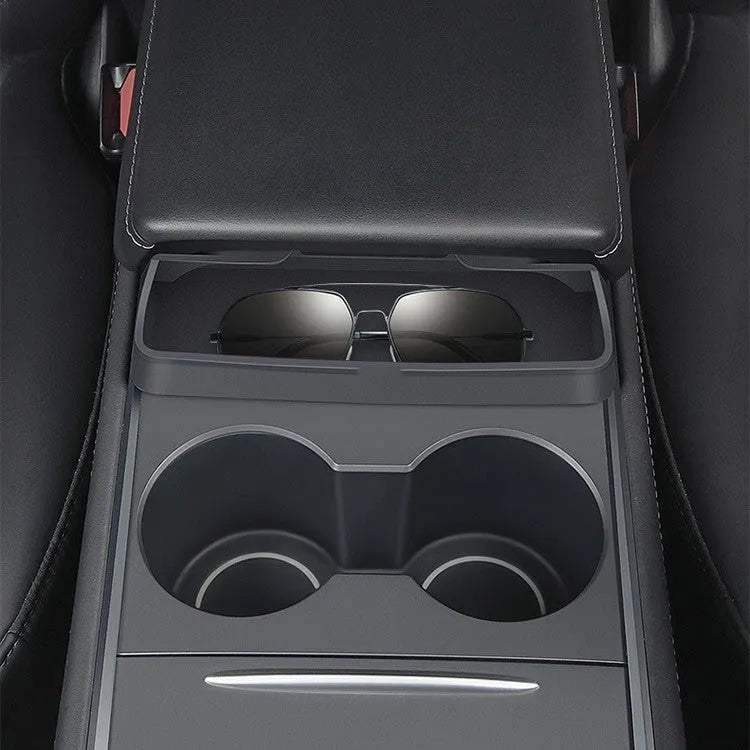 Black silicone glasses storage case for Tesla Model 3 and Model Y central armrest
