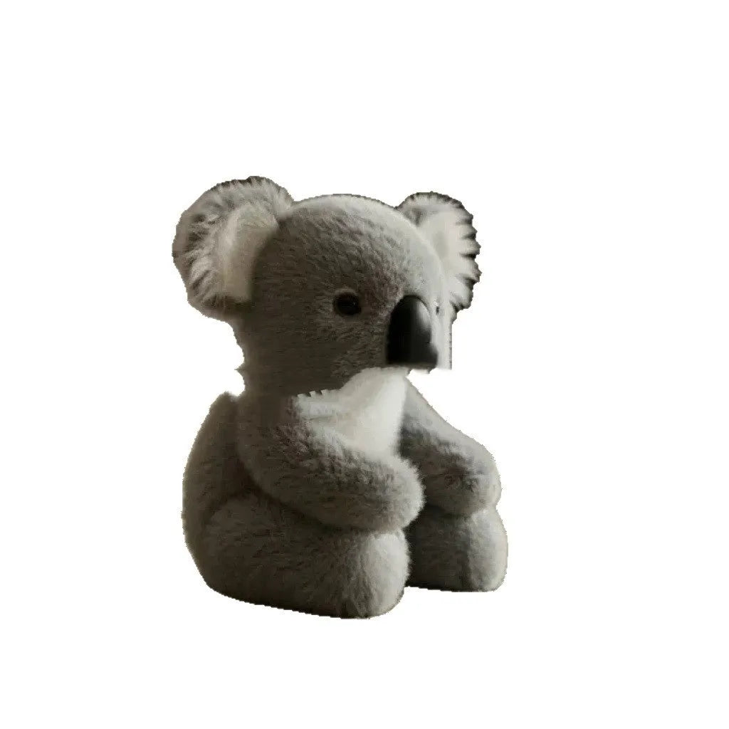 Grey cartoon koala plush toy, 15 x 12 x 10 cm, in OPP package for decoration and gifting