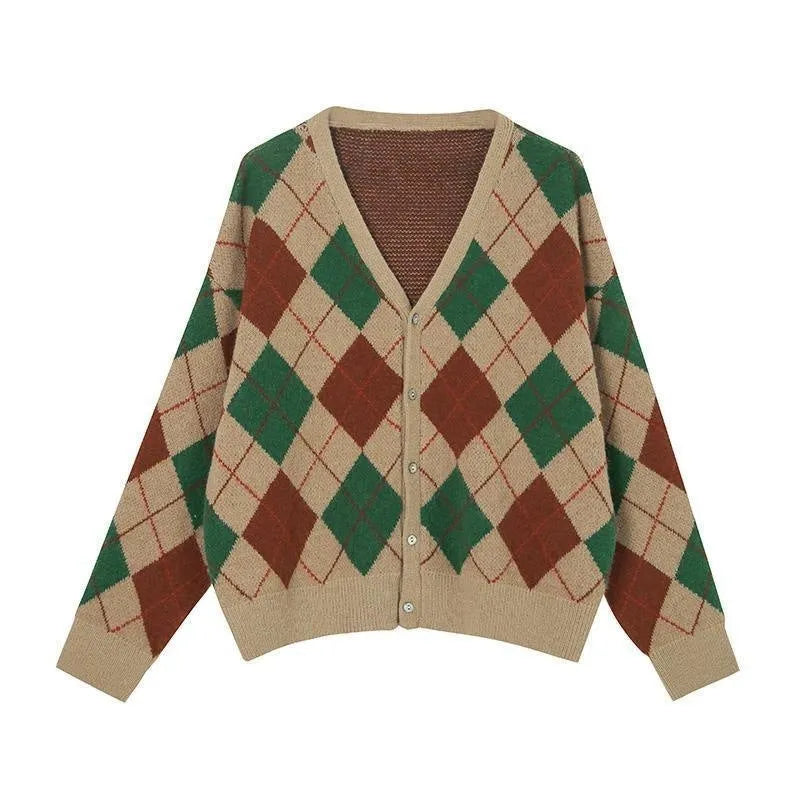 Medium weight acrylic knitted cardigan coat in macaron pink green black and khaki colours with free size regular fit