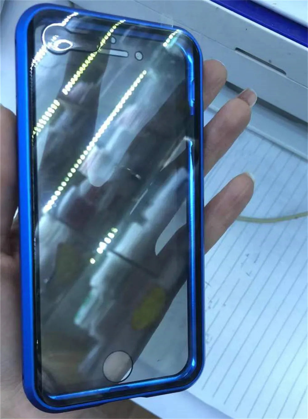 Anti-peep magnetic privacy glass case for iPhone XR XS Max X SE 2020 with metal edge and 9H tempered glass, 3-colour set