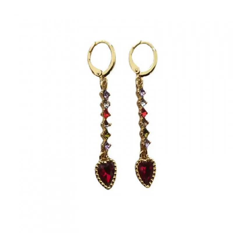 Women's heart-shaped fashion earrings with gold or silver electroplated alloy construction