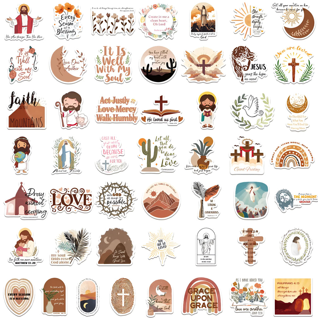 Pack of 50 assorted graffiti-style decorative stickers for personalisation
